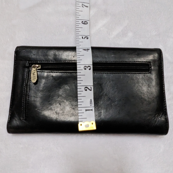 Vintage Coach Black Smooth Glove Leather Long 90's Snap Closure Wallet - Picture 15 of 16